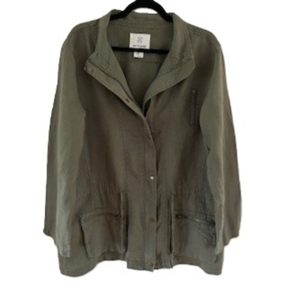 Linen Utility Military Jacket by Aritisan NY XL